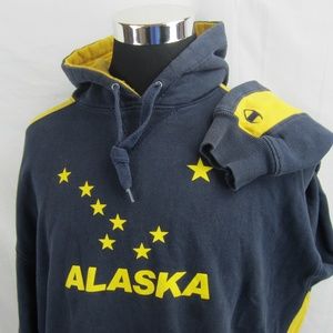 MENS NAVY BLUE CHAMPION HOODIE ALASKA SIZE XXL EUC